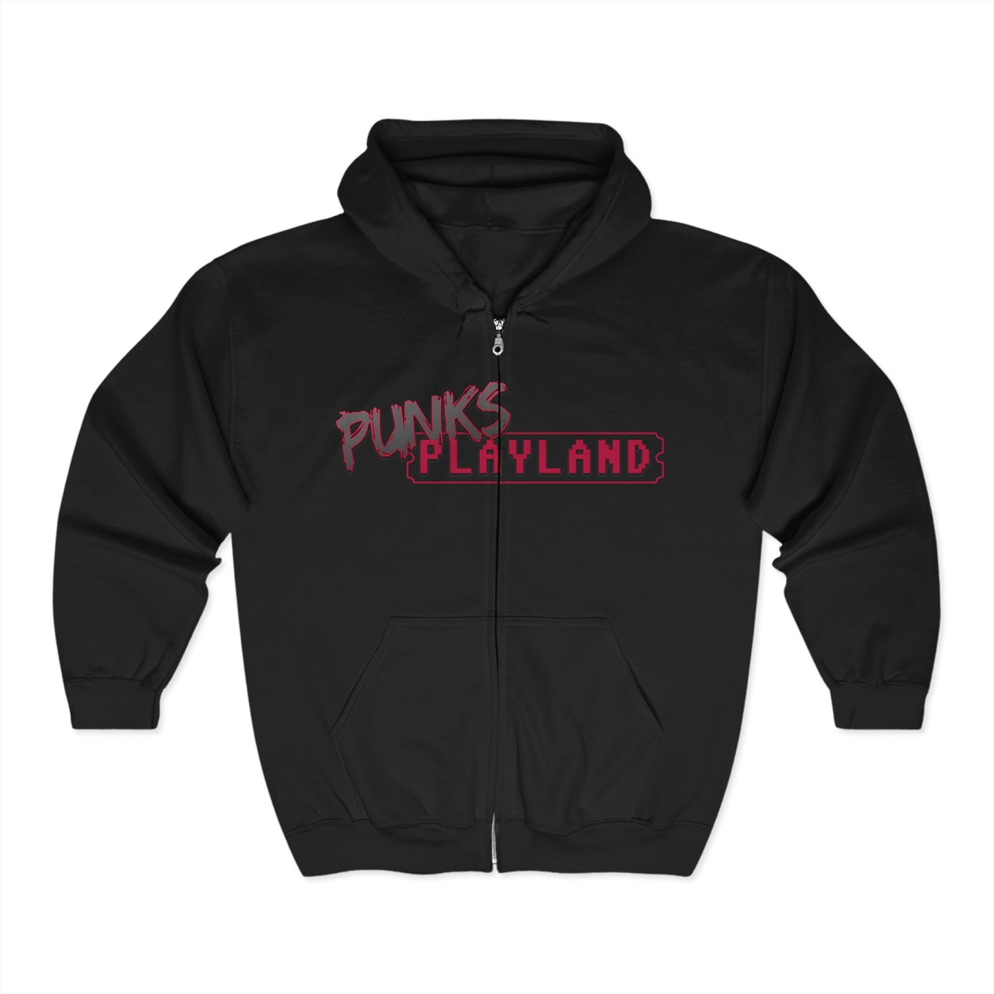 Punks Playland Hoodie - Unisex Heavy Blend Zip Sweatshirt for Casual Wear