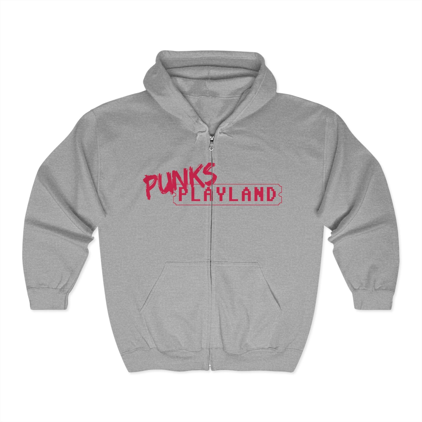 Punks Playland Hoodie - Unisex Heavy Blend Zip Sweatshirt for Casual Wear