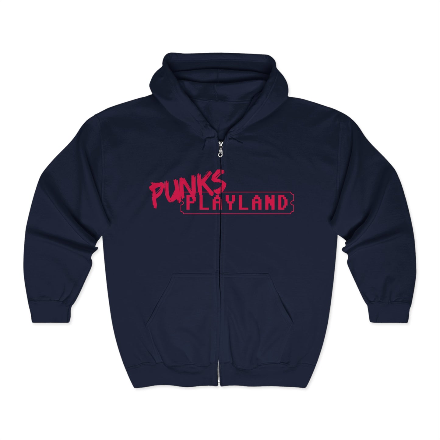 Punks Playland Hoodie - Unisex Heavy Blend Zip Sweatshirt for Casual Wear