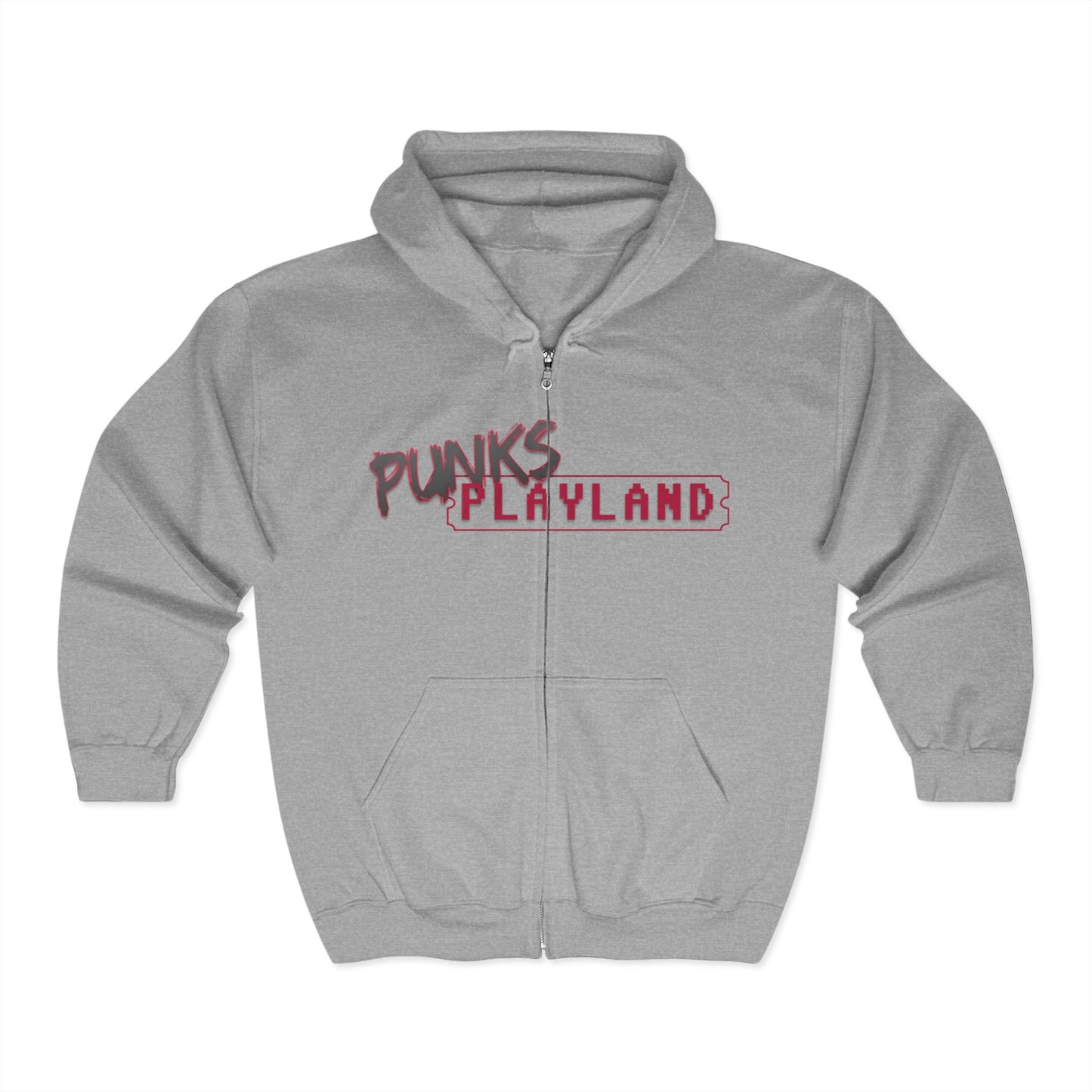 Punks Playland Hoodie - Unisex Heavy Blend Zip Sweatshirt for Casual Wear
