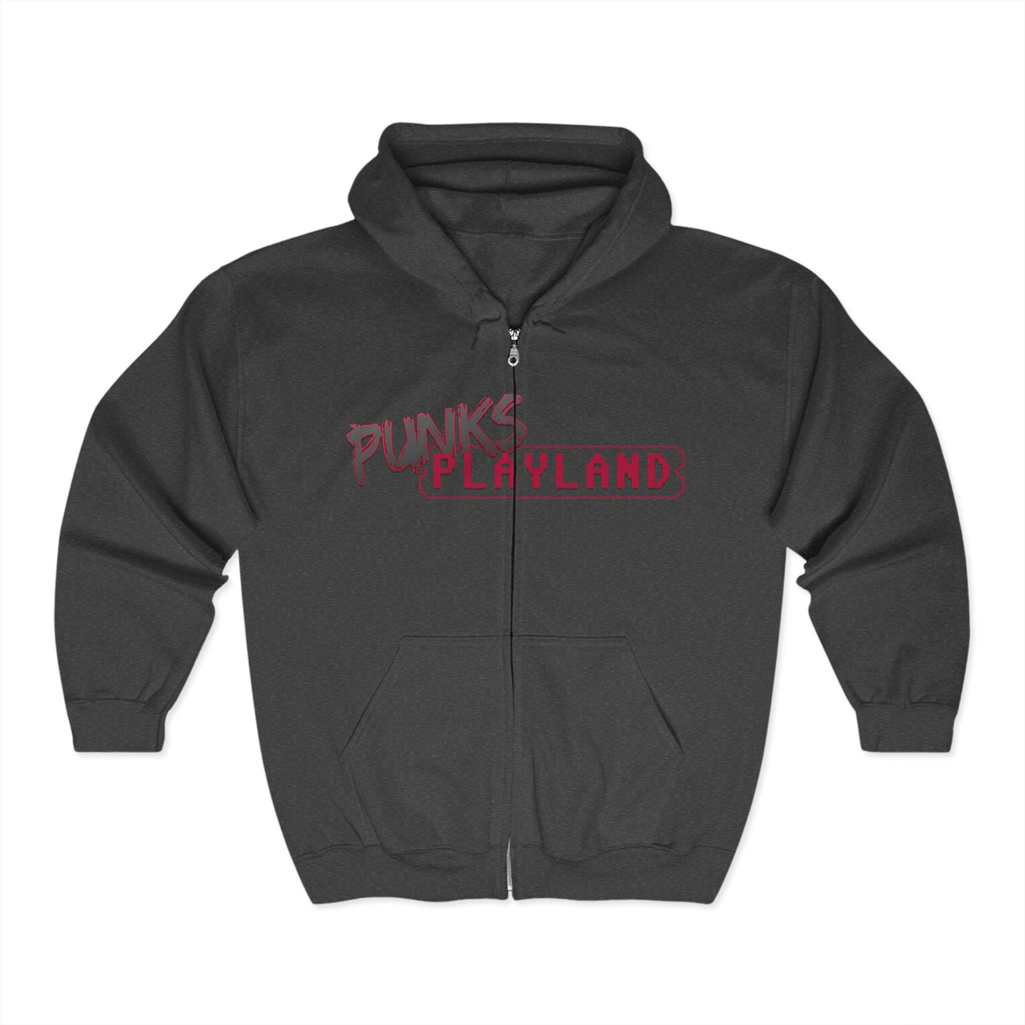 Punks Playland Hoodie - Unisex Heavy Blend Zip Sweatshirt for Casual Wear