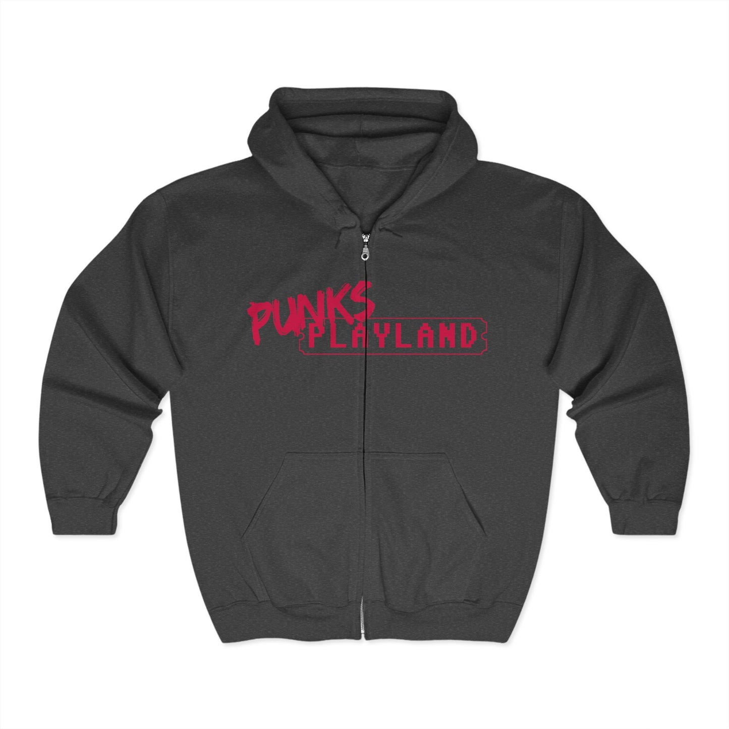 Punks Playland Hoodie - Unisex Heavy Blend Zip Sweatshirt for Casual Wear