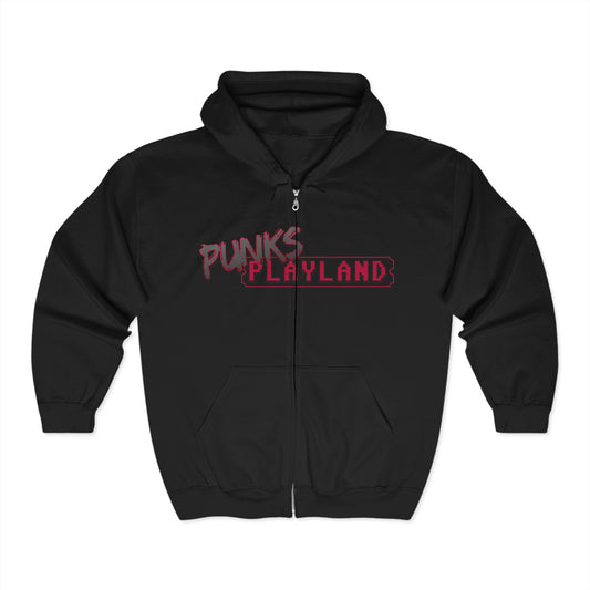 Punks Playland Hoodie - Unisex Heavy Blend Zip Sweatshirt for Casual Wear