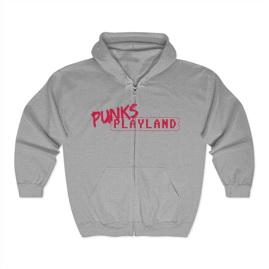 Punks Playland Hoodie - Unisex Heavy Blend Zip Sweatshirt for Casual Wear