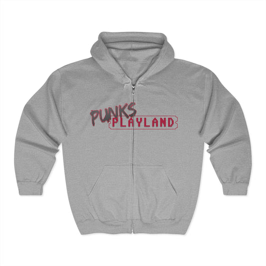 Punks Playland Hoodie - Unisex Heavy Blend Zip Sweatshirt for Casual Wear