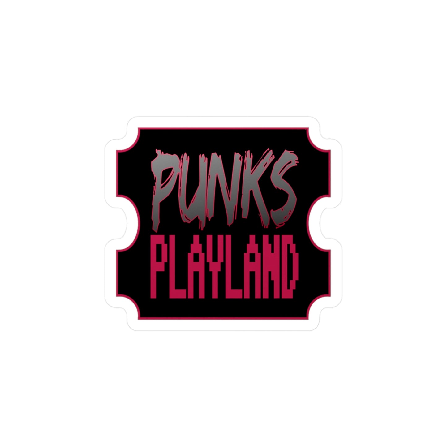 Punks Playland Ticket Vinyl Decal - Perfect for Gamers & Nostalgia Lovers